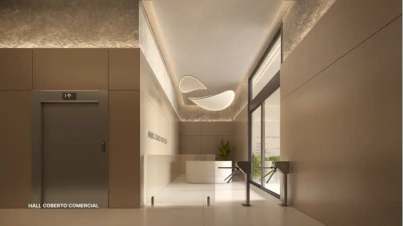 hall coberto comercial